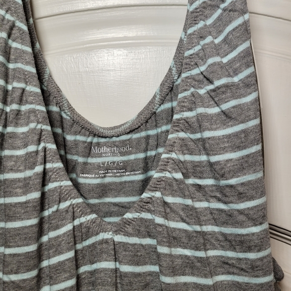 Motherhood Maternity Tops - NWT Motherhood nursing Tank top Grey/Blue stripes